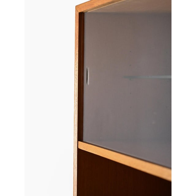 Brown Vintage Oak Bookcase, 1960s For Sale - Image 8 of 10