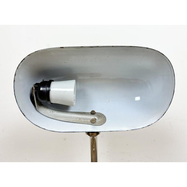 Vintage Green Enamel Bank Lamp, 1950s For Sale - Image 17 of 18