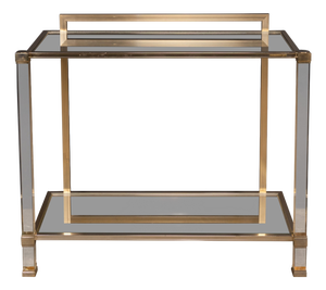 French Brass and Acrylic Glass Console Table by Pierre Vandel, 1970