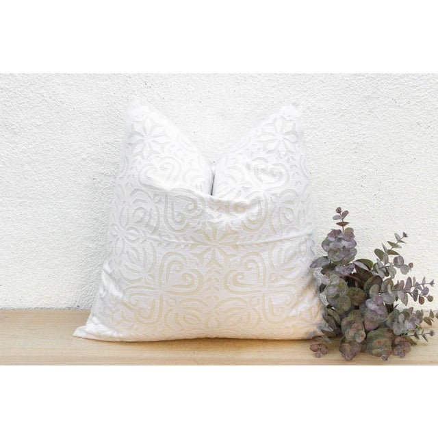 Textile Pale Tide Euro Applique Pillow Cover For Sale - Image 7 of 7