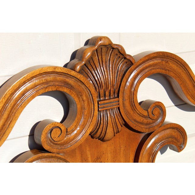 Brown Mid-Century Modern Walnut Queen Headboard by White Furniture Company – Vintage 1970s Solid Wood American Made Bed Frame For Sale - Image 8 of 13