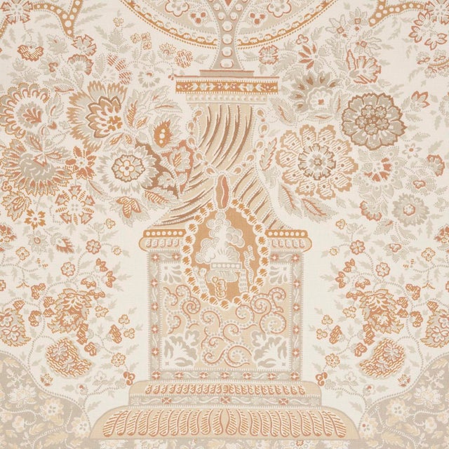 Contemporary SAMPLE - Schumacher Colmery Paisley Panel Fabric In Parchment For Sale - Image 3 of 6
