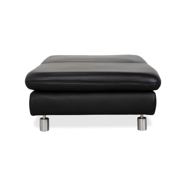 Rivoli Ottoman in Black Leather from Koinor For Sale - Image 11 of 14