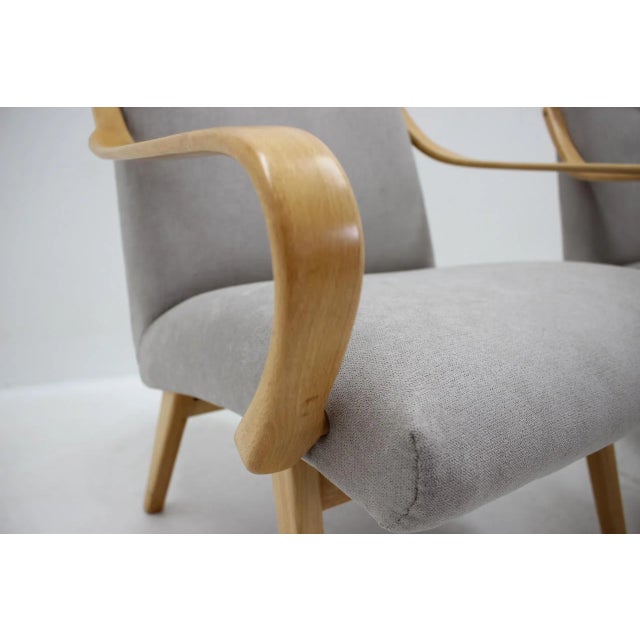 Wood Set of Armchairs by Jaroslav Smidek for Ton, 1960s For Sale - Image 7 of 9