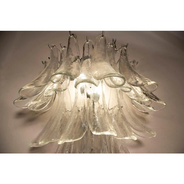 Wall Light in Transparent Glass Petals from Venini, 1970s For Sale - Image 11 of 12