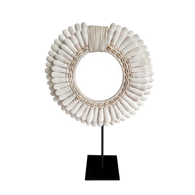 Polished Shell and Macramé Necklace on Stand, Papua New Guinea, Contemporary For Sale - Image 13 of 18