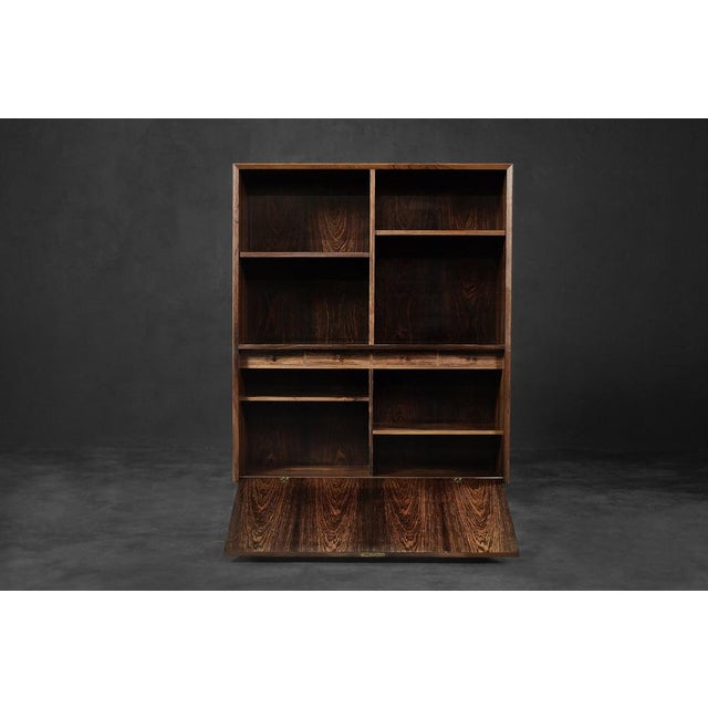 Wood Danish Modern Rosewood Bookcase with Bar by Erik Brouer for Brouer Møbelfabrik, 1960s For Sale - Image 7 of 18