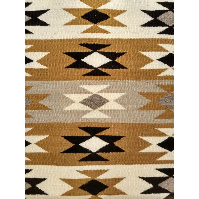 Textile Vintage Native American Navajo Chinle Revival Rug, Wool and Cotton, Banded Geometric Pattern, 4x5 For Sale - Image 7 of 9