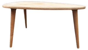 Mid-Century Triangular Solid Oak Coffee Table, 1960s