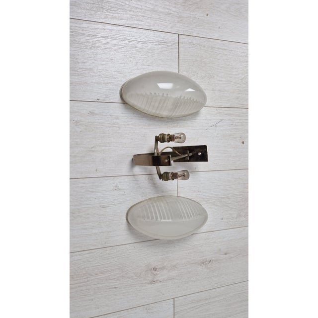 Lambda Wall Lamp in Nickel-Plated Brass with Pressed Glass Diffusers by Vico Magistretti for Artemide, 1960s For Sale - Image 16 of 17
