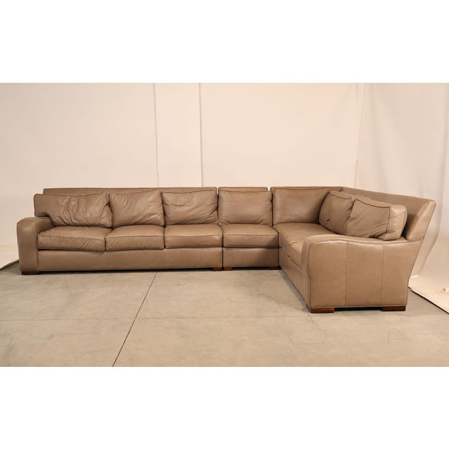 Century Furniture Leather Sectional Sofa For Sale - Image 13 of 18