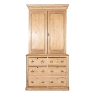 English Pine Linen Cupboard, 19th Century For Sale