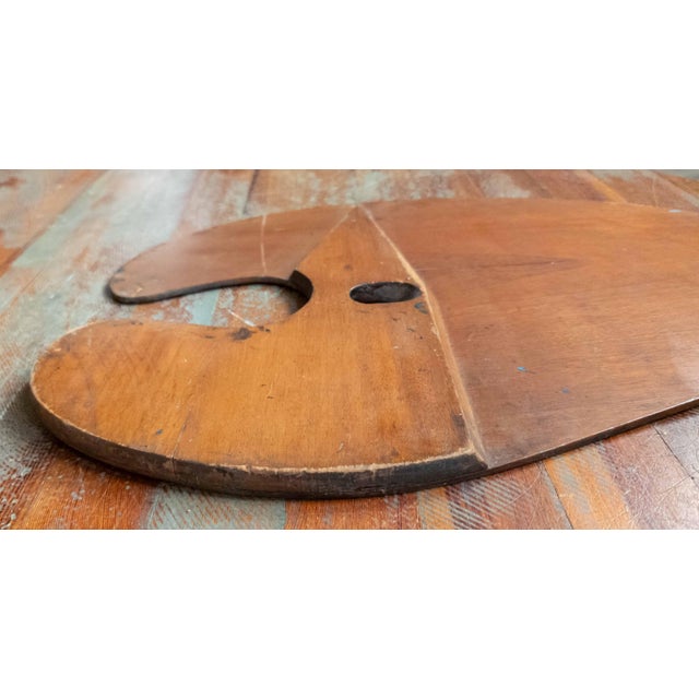 Paint 20th Century Large Professional Artist's Palette With Traces of Paint For Sale - Image 7 of 10