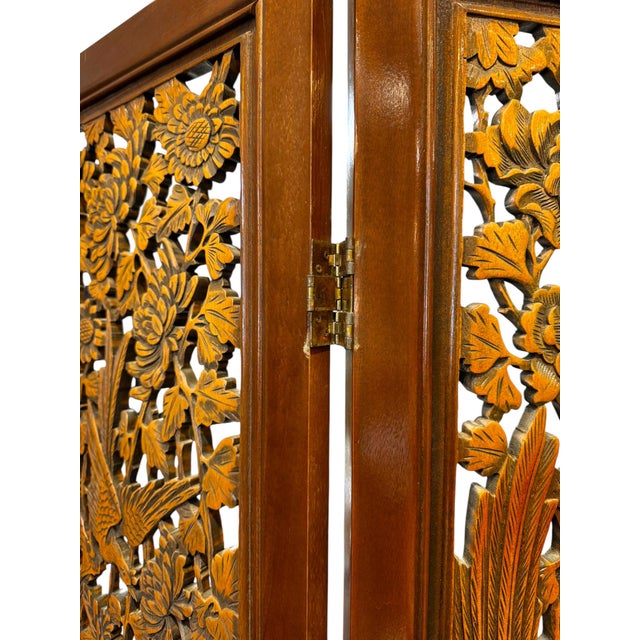 Vintage Wood Bird Screen For Sale In Los Angeles - Image 6 of 7