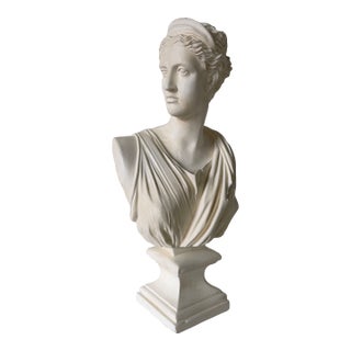 Vintage Neoclassical “Diana of Versailles” Plaster Bust Sculpture For Sale