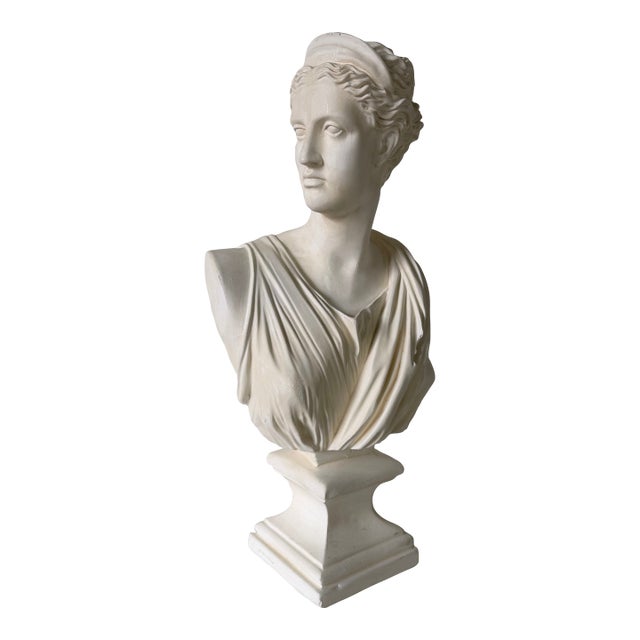 Vintage Neoclassical “Diana of Versailles” Plaster Bust Sculpture For Sale