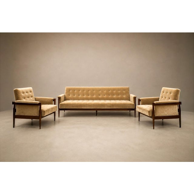 Sofa in Brazilian Rosewood and Camel Mohair by Móveis Provenzal, Brazil, 1960s For Sale - Image 15 of 17