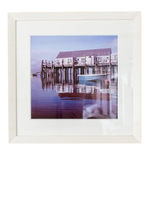 1990s "Captain Jack's Wharf" Nautical Photographic Print, Framed