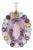 Ornate Victorian Style Multi-Gemstone Pendant in 925 Sterling Silver For Sale