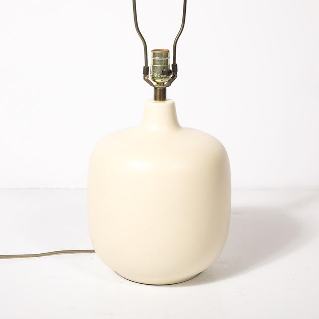 Mid-Century Off White Glazed Ceramic Table Lamps by Lotte & Gunnar Bostlund For Sale - Image 16 of 17