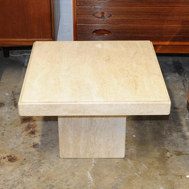 Travertine Side Table from Stone International, 1970s For Sale - Image 5 of 9