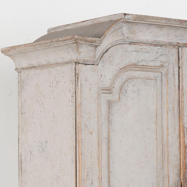 Early 19th Century Swedish Gray Painted Wedding Cabinet For Sale - Image 4 of 11