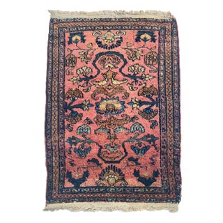1930s Lilihan Hamadan Sarouk With Rose, Salmon, Blush, Blues, Wheat Coloring Rug - 2.8 x 4 For Sale