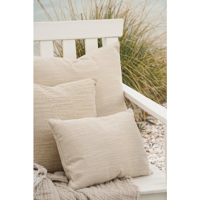 Natural Waves 14x20 Beige Indoor Outdoor Pillow For Sale - Image 4 of 7