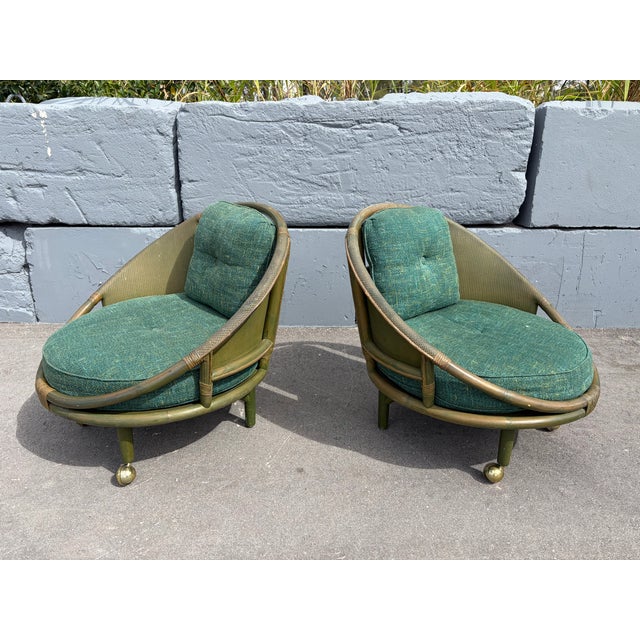 Mid-Century Modern 1950s Bamboo Lounge Chairs For Sale - Image 3 of 16