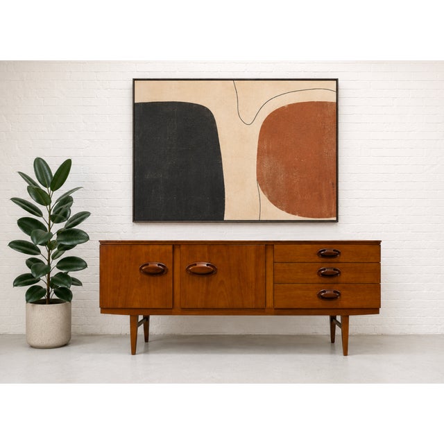 Mid-Century Modern Rare Mid Century Modern Danish Teak Credenza / Media Stand, C. 1960's For Sale - Image 3 of 16