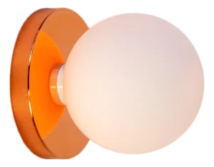 Globe Bathroom Sconce, Copper, 5in Glass Globe, by Research.Lighting, Modern, Minimalist, Contemporary, Led Wall Light