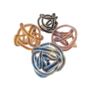 Murano Style Colored Glass Yarn Knots - Set of 4 For Sale