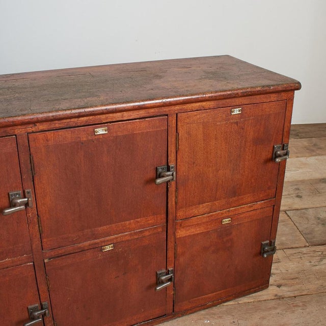 Brown Vintage Wooden Storage Lockers, 1950s For Sale - Image 8 of 13