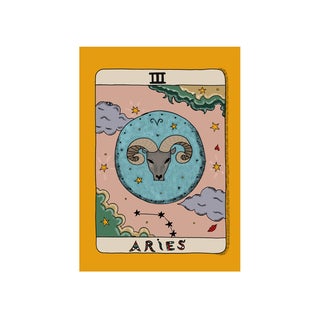 Contemporary Aries Horoscope Gicl"e Print by Artist Hala Salem For Sale