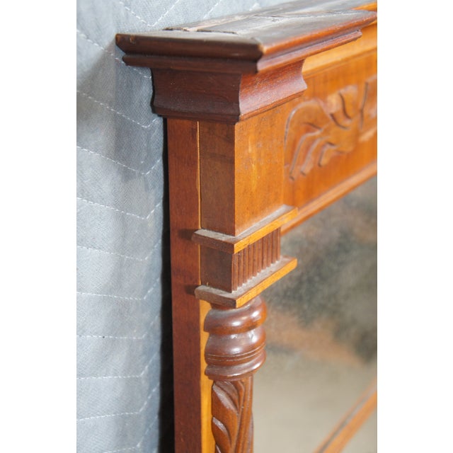 Antique Federal Carved Mahogany Trumeau Pier Mantel Mirror For Sale - Image 9 of 12