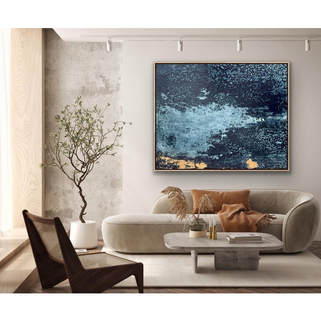 Contemporary Original Abstract Painting by Pamela Harmon Titled the Deep, Framed For Sale - Image 3 of 9