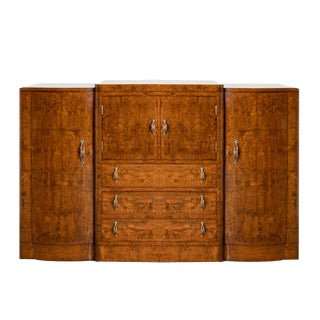 Art Deco Burr Walnut Cocktail Cabinet, 1930 For Sale