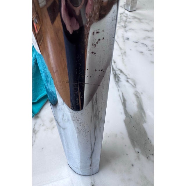 Metal 1970s Milo Baughman Style Chrome and Glass End Tables — A Pair For Sale - Image 7 of 10