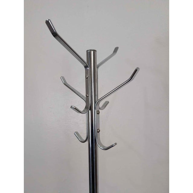 1960s 1960s MCM Bauhaus Style Chrome & Rosewood Coat Rack Hanger For Sale - Image 5 of 8