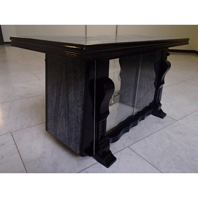 Black Oak Bar Table and Cabinet, 1940s For Sale - Image 8 of 18