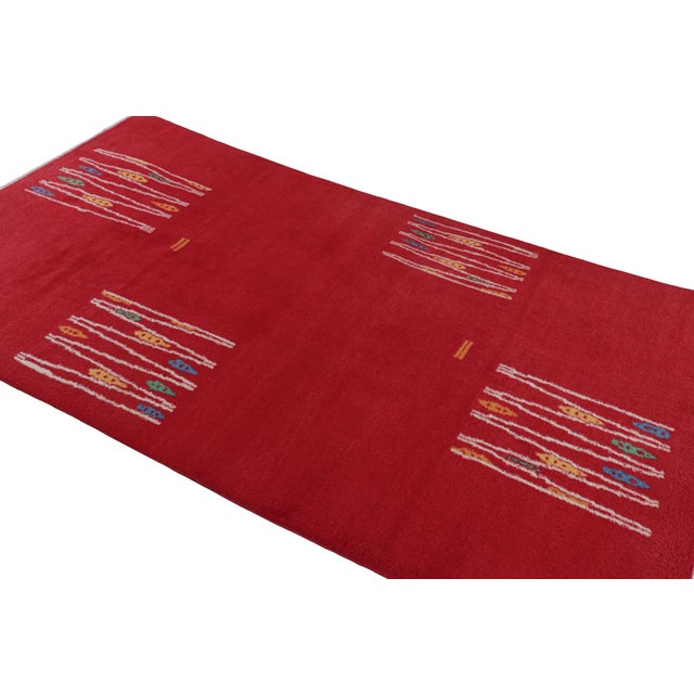 Rug & Kilim Vintage Turkish Rug in Red With Colorful Geometric Patterns, From Rug & Kilim For Sale - Image 4 of 8