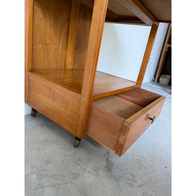 1960’s Mid-Century Modern Nightstand With Two Dovetailed Drawers and Glass Top For Sale - Image 10 of 12