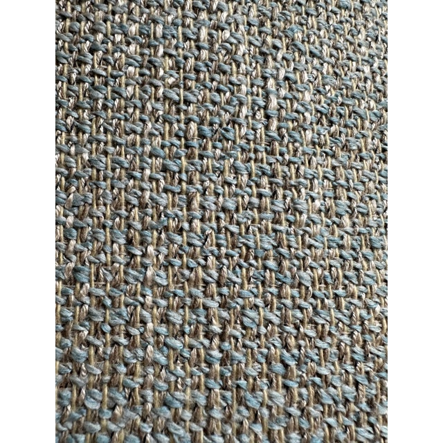 Traditional Leather Dining Chairs With Multicolor Tweed Woven Fabric For Sale - Image 3 of 12