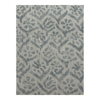 Kerry Joyce Textiles Petite Fleur Content: 100% Hemp Fabric in Lake Blue 3 Yards For Sale