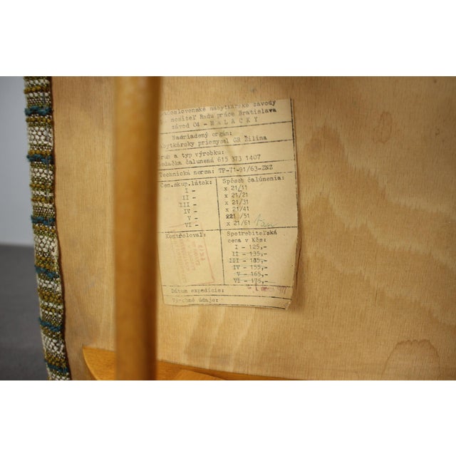 Beige Mid-Century Upholstered Ottoman, Former Czechoslovakia, 1970s For Sale - Image 8 of 9