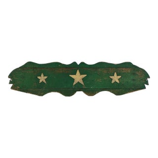 Unique Antique Americana Folk Art Wooden Planter With Stars and Indian Profile Ends For Sale