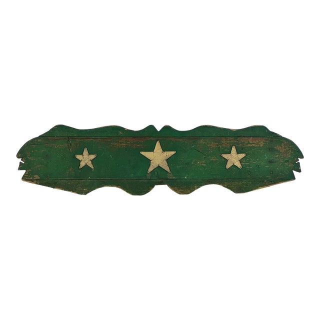 Unique Antique Americana Folk Art Wooden Planter With Stars and Indian Profile Ends For Sale