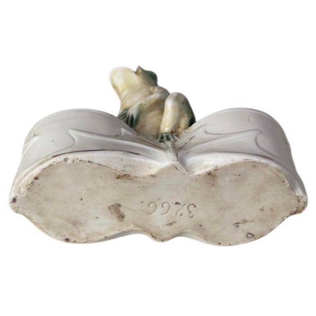 1930s 1930s Art Deco German Porcelain Frog Salt Cellar For Sale - Image 5 of 5