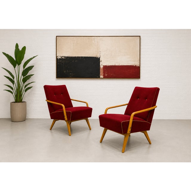 Pair - Mid Century Modern Lounge Chairs by Jaroslav Smidek, Made in Czechoslavakia, C. 1960s For Sale - Image 11 of 15