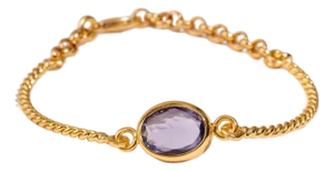 Mystic Amethyst Glow Gold Adjustable Bracelet